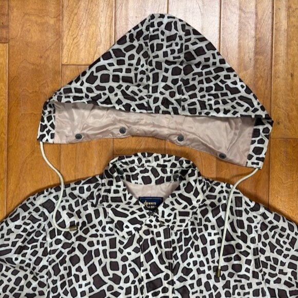 VTG‎ Dennis Basso Womens Silk Jacket Animal Print Size XL Removable Hood Classic - Picture 14 of 14